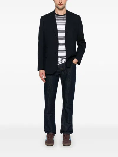 Fay Tailored Midnight Blue Jacket In Black