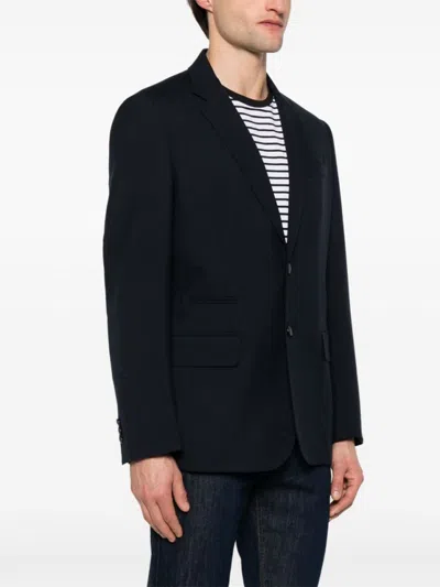 Fay Tailored Midnight Blue Jacket In Black