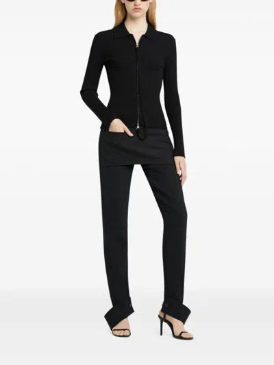 Courrèges Cardigan With Zip In Black