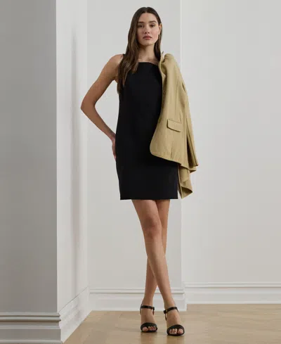 Ralph Lauren Stretch Crepe Sleeveless Dress In Black