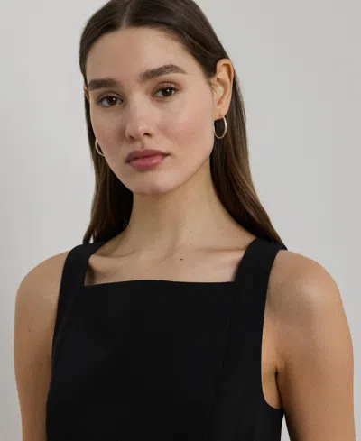Ralph Lauren Stretch Crepe Sleeveless Dress In Black