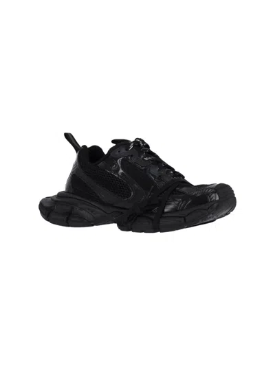 Balenciaga Black Mesh And Rubber 3 Xl Sneakers In Black