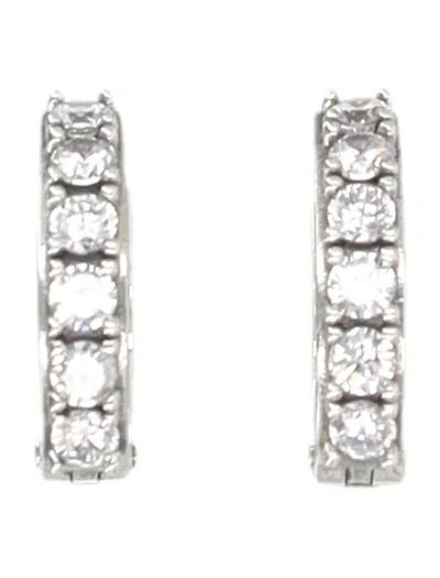 Emanuele Bicocchi Crystal Hoop Earrings In White