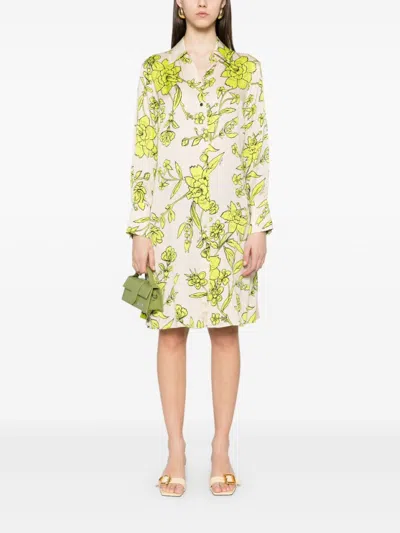Liu •jo Liu Jo Floral Wrap Dress With Adjustable Waist In Yellow
