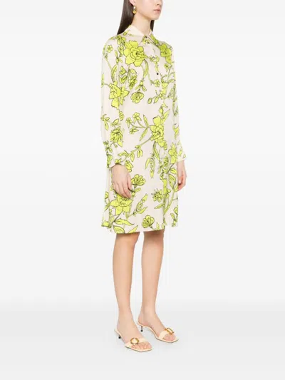 Liu •jo Liu Jo Floral Wrap Dress With Adjustable Waist In Yellow