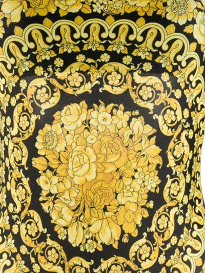 Versace Barocco Classico One Piece Swimsuit In Yellow