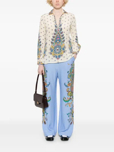 Etro Wide-leg Trousers With Paisley Patterns