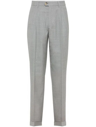 Brunello Cucinelli Timeless Chino Trousers With Pockets In Gray