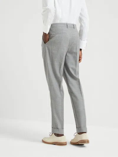 Brunello Cucinelli Timeless Chino Trousers With Pockets In Gray