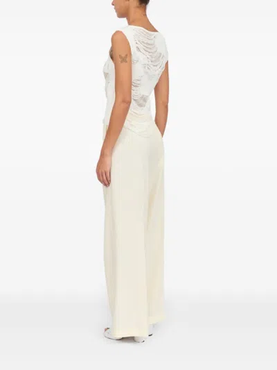 Mm6 Maison Margiela Mm6 By Maison Margiela Layered Distressed Fabric Sleeveless Top In White