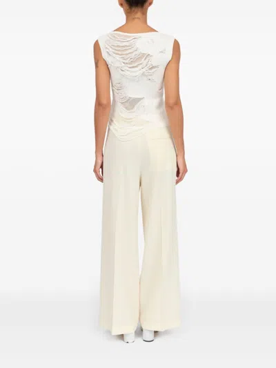 Mm6 Maison Margiela Mm6 By Maison Margiela Layered Distressed Fabric Sleeveless Top In White