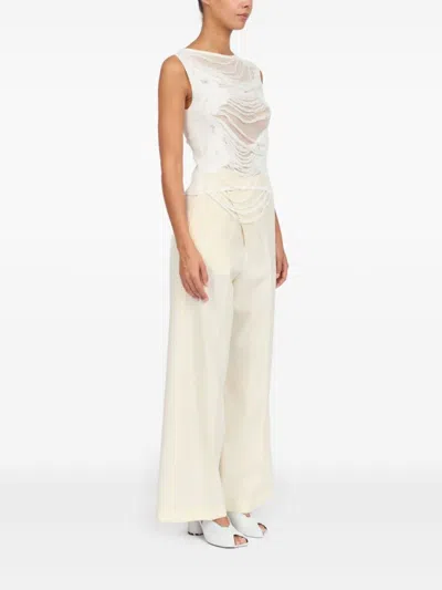 Mm6 Maison Margiela Mm6 By Maison Margiela Layered Distressed Fabric Sleeveless Top In White