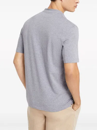 Brunello Cucinelli V-neck Short-sleeve T-shirt In Gray