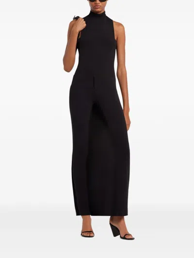 Courrèges Mockneck Jersey Bodysuit In Black