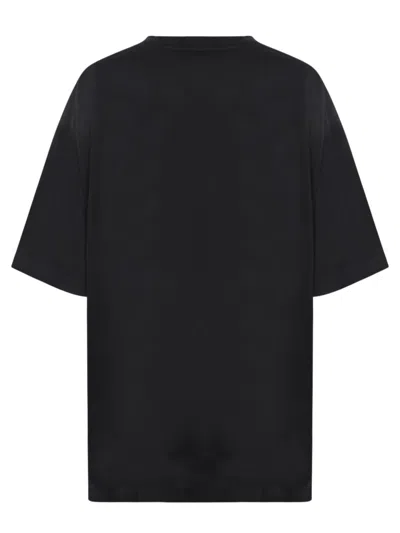 Jw Anderson J. W. Anderson Graphic Print Black T-shirt With Relaxed Fit In Black