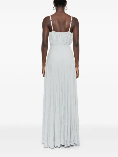 Elisabetta Franchi Maxi Dress With Sweetheart Neckline In Gray