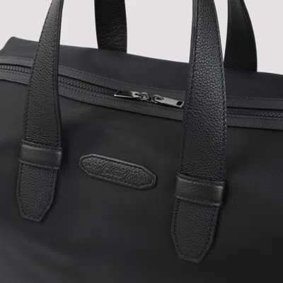 Brioni Structured Black Shoulder Bag With Durable Materials