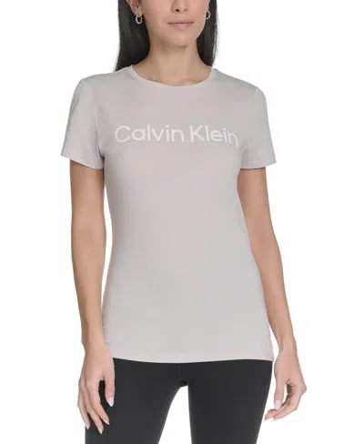 Calvin Klein Performance Women's Logo T-shirt In Gray