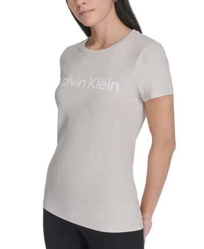 Calvin Klein Performance Women's Logo T-shirt In Gray
