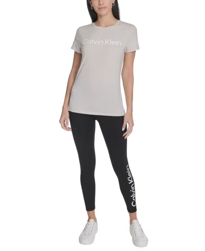 Calvin Klein Performance Women's Logo T-shirt In Gray