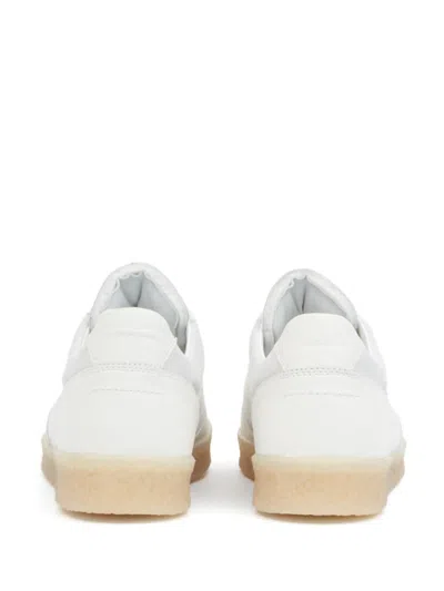 Mm6 Maison Margiela Mm6 By Maison Margiela Classic White Sneakers With Branded Detailing