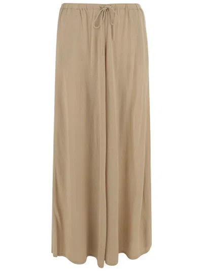 By Malene Birger Light Brown Piscata Wide-leg Trousers In Neutral