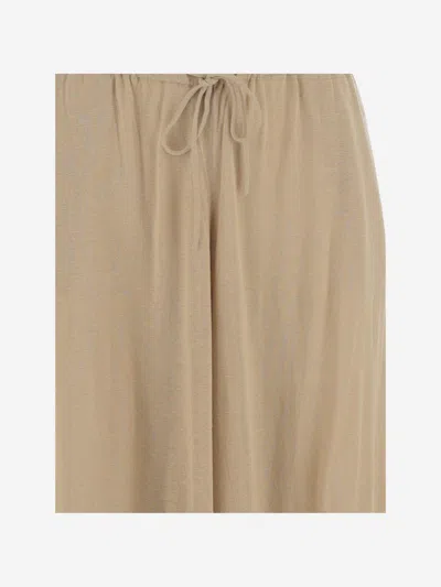 By Malene Birger Light Brown Piscata Wide-leg Trousers In Neutral