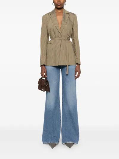 Liu •jo Liu Jo Tailored Green Jacket With Belted Waist In Green