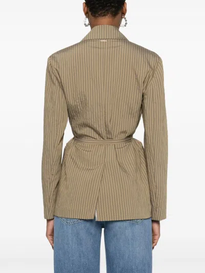 Liu •jo Liu Jo Tailored Green Jacket With Belted Waist In Green
