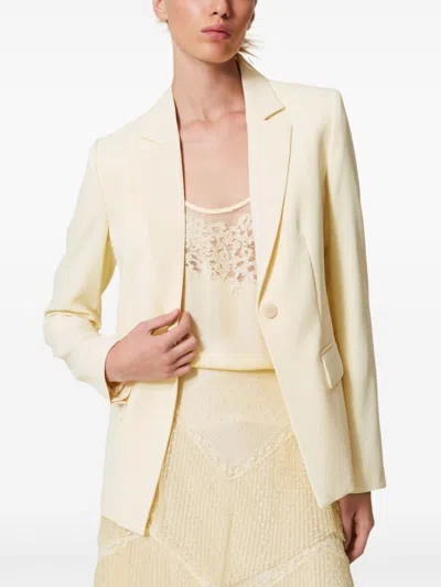 Twinset Twin-set Tailored Vanilla White Blazer In Neutral