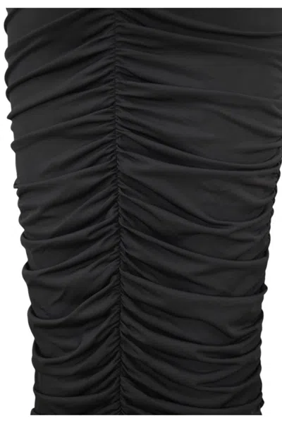 Michael Kors Form-fitting Midi Dress With Spaghetti Straps In Black