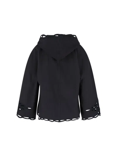 Isabel Marant Étoile Sleeve Hooded Cropped Cut-out Pockets In Black