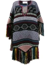 CHLOÉ EMBROIDERED KNITTED PONCHO,DRYCLEANONLY