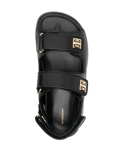 Givenchy Women Leather Sandals With 4g Metal Details In Black