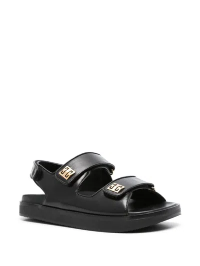 Givenchy Women Leather Sandals With 4g Metal Details In Black