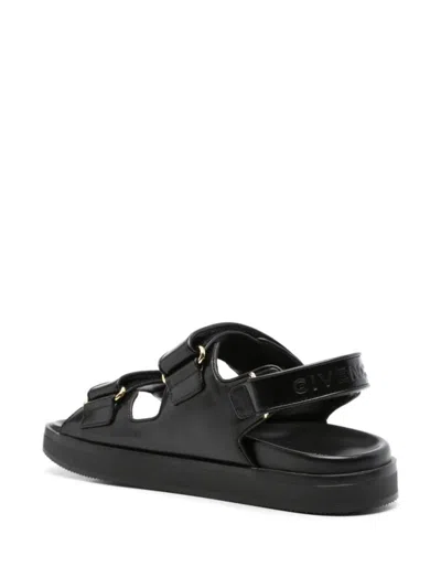 Givenchy Women Leather Sandals With 4g Metal Details In Black