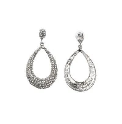 Sohi Hollow Pear Drop Earrings In Metallic