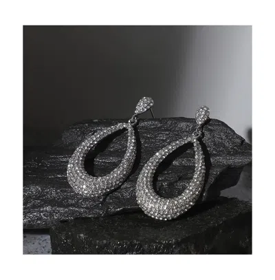 Sohi Hollow Pear Drop Earrings In Metallic