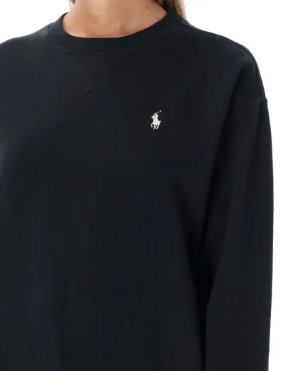 Polo Ralph Lauren Pony Crewneck In Soft Cotton Blend In Black