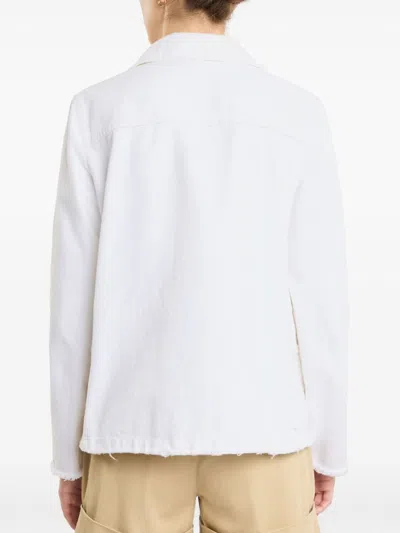 Fay Classic White Jacket With Collar And Gold-tone Hardware In White
