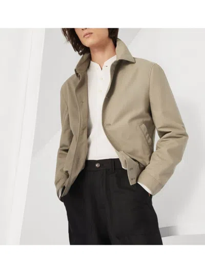 Brunello Cucinelli Men's Khaki Green Bomber Jacket In Gray