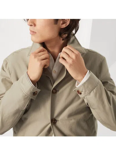 Brunello Cucinelli Men's Khaki Green Bomber Jacket In Gray