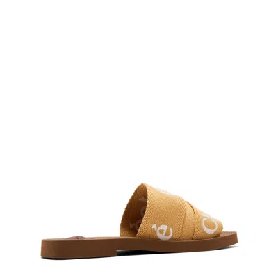 Chloé Woody Logo Embroidered Flat Slides
