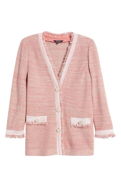 Misook Heritage Fringe-trim Melange Knit Jacket