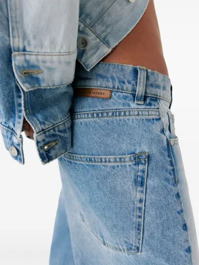 Stella Mccartney Two-tone Straight Leg Jeans With Concealed Fly In Blue