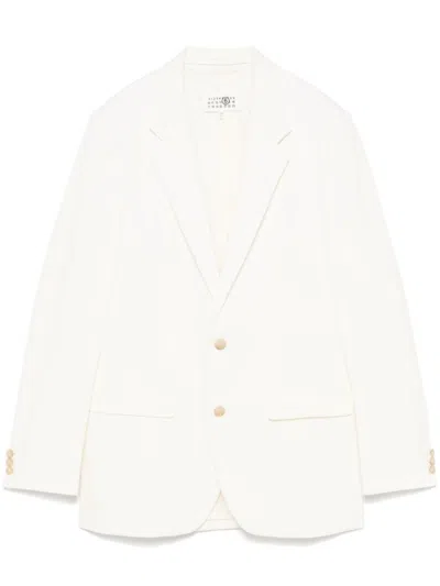 Mm6 Maison Margiela Mm6 By Maison Margiela Tailored White Jacket With Button Fastening In White