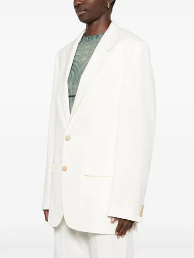 Mm6 Maison Margiela Mm6 By Maison Margiela Tailored White Jacket With Button Fastening In White