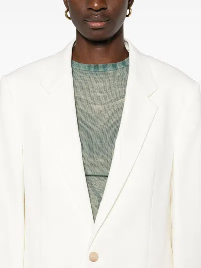 Mm6 Maison Margiela Mm6 By Maison Margiela Tailored White Jacket With Button Fastening In White