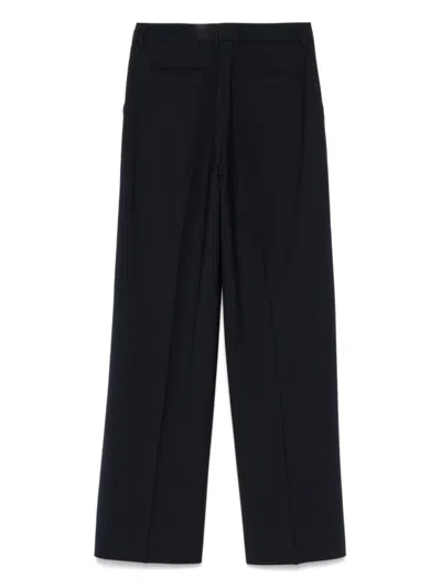Pt Torino Navy Blue Trousers With Concealed Fastening In Blue