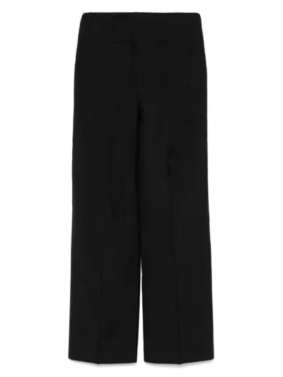 Pt Torino Tailored Black Trousers With Concealed Fastening In Black